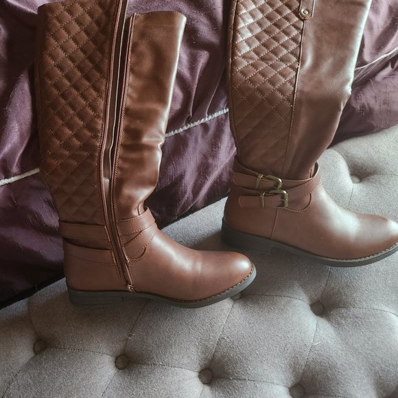 Dark Brown Knee High Riding Boots Worn Once (Size 7) - Picture 2 of 5